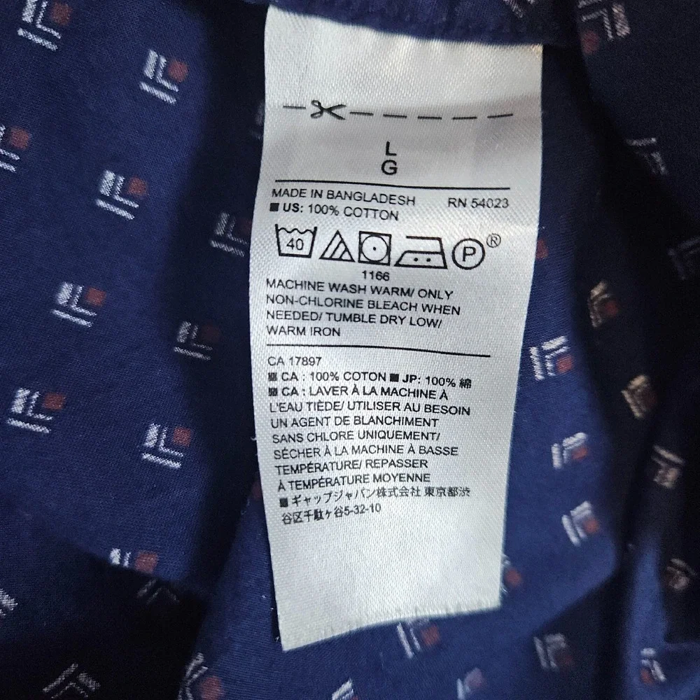 Banana Republic Men's Button Down‎ Shirt Size L Double Diamond Geometric Print